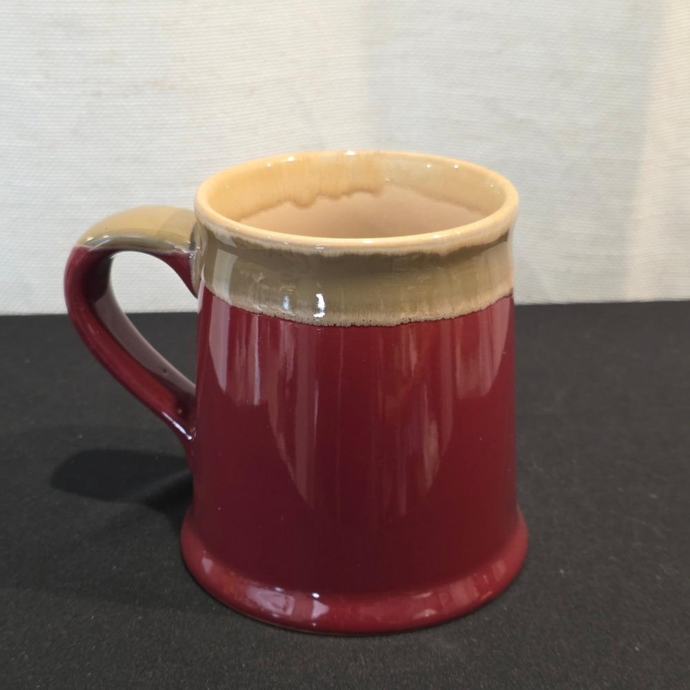 Cabelas Moose Relief Stoneware Coffee Mug Burgundy Red Tan 20oz Lodge 2018 - Picture 6 of 10